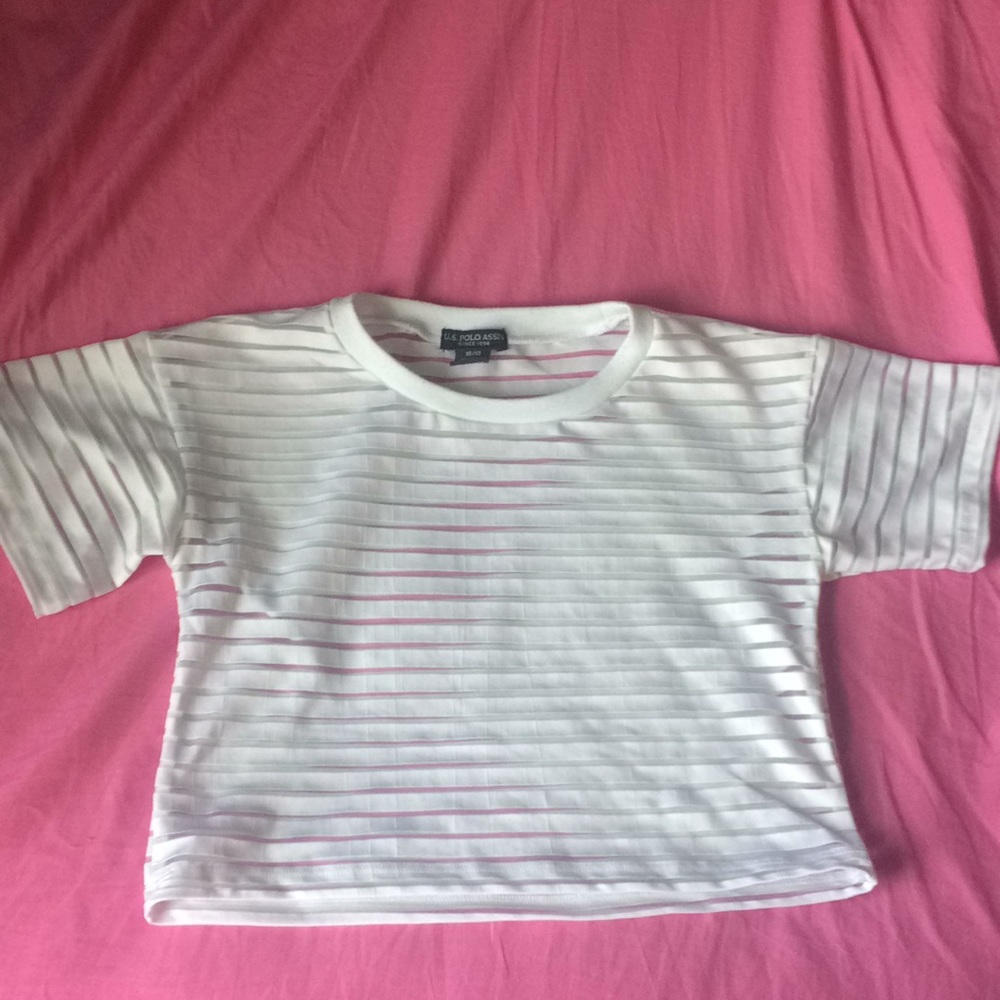 See- through white crop
